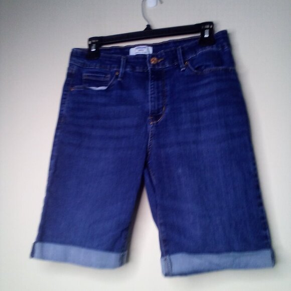 Denizen Levis Shorts Women 8 Bermuda Roll Hem Denim Blue - Picture 3 of 15